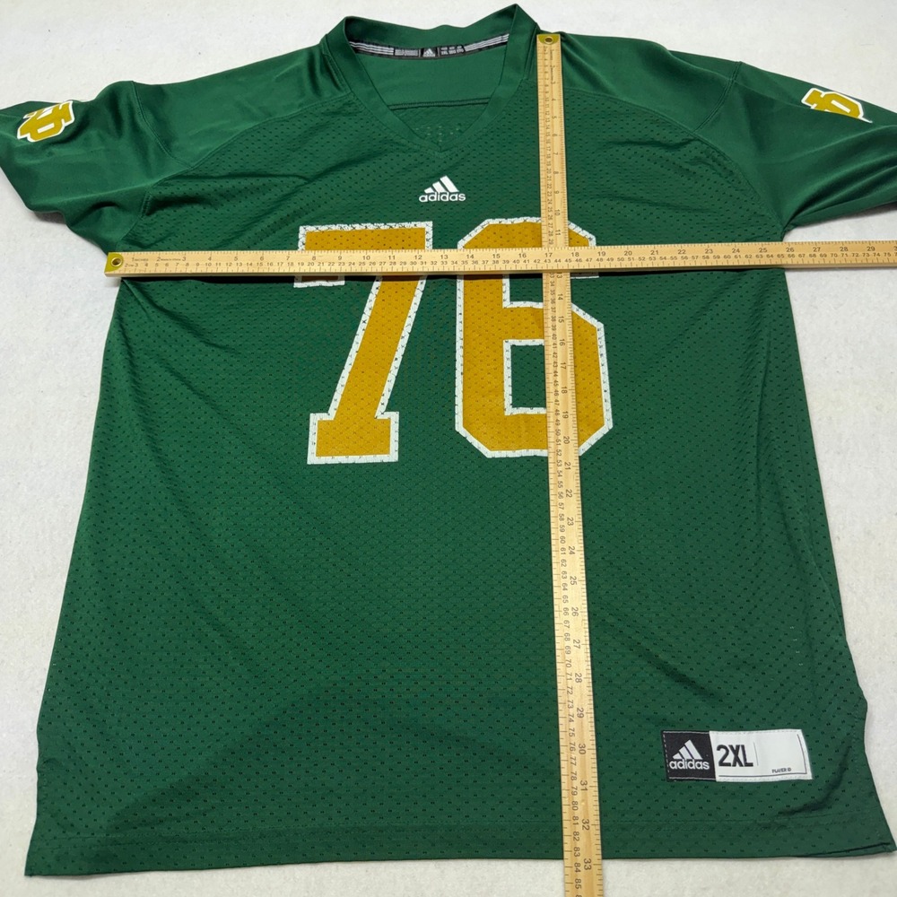Adidas Notre Dame Fighting Irish Football Jersey Stanger 76 Y2K‎ Green Mens 2XL - Picture 8 of 12